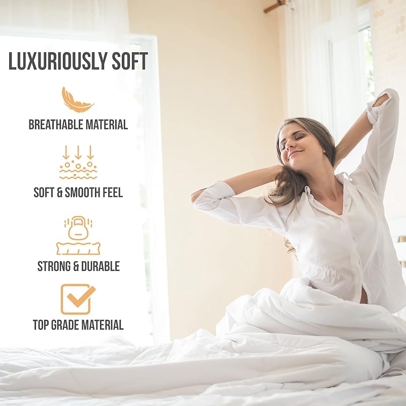 King Size Microfiber Sheets Set with Elastic Corner Straps - 4pc White (Variation: White+King)