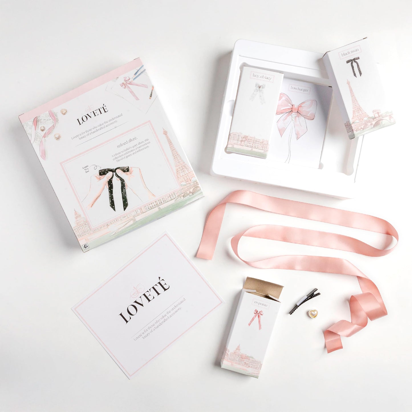 Loveté Hair Bow Tying Set - Prima Ballerina (3 Pack) – Premium DIY Coquette Fashion Accessories for Kids & Tween Girls Ages 6-12