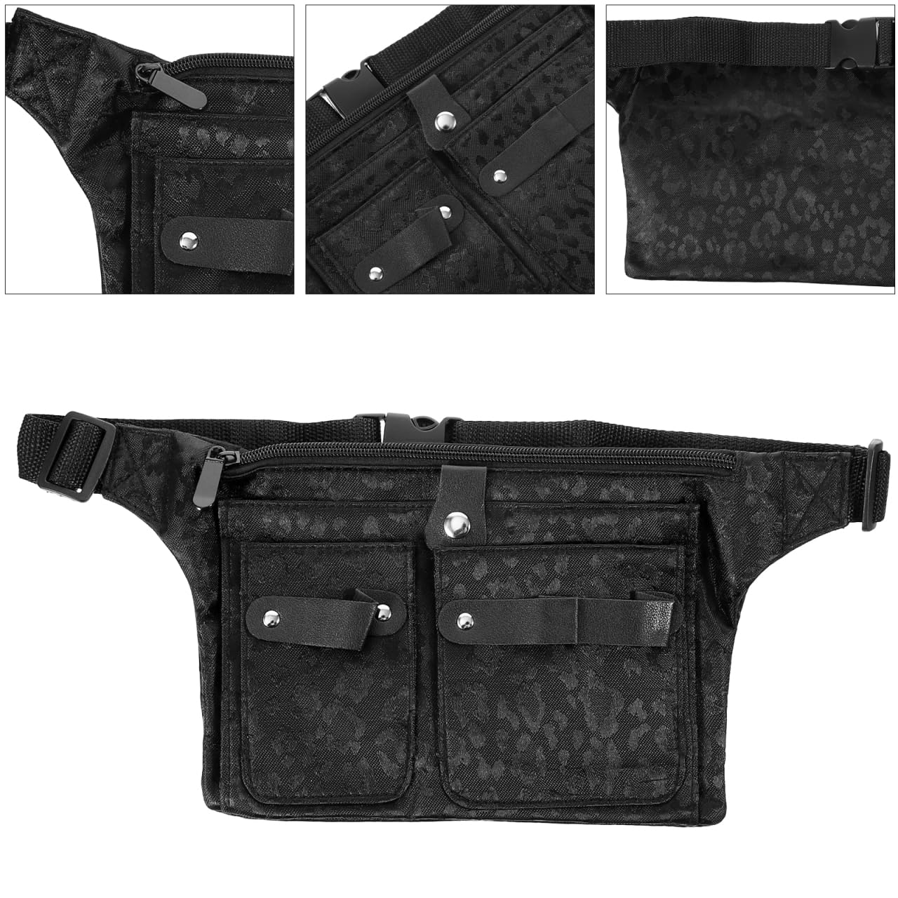 LALAFINA Hairdresser Scissor Bag Canvas Barber Waist Pouch Adjustable Strap Hairdressing Tools Hair Cutting Tools Bag for Salon and Home Use