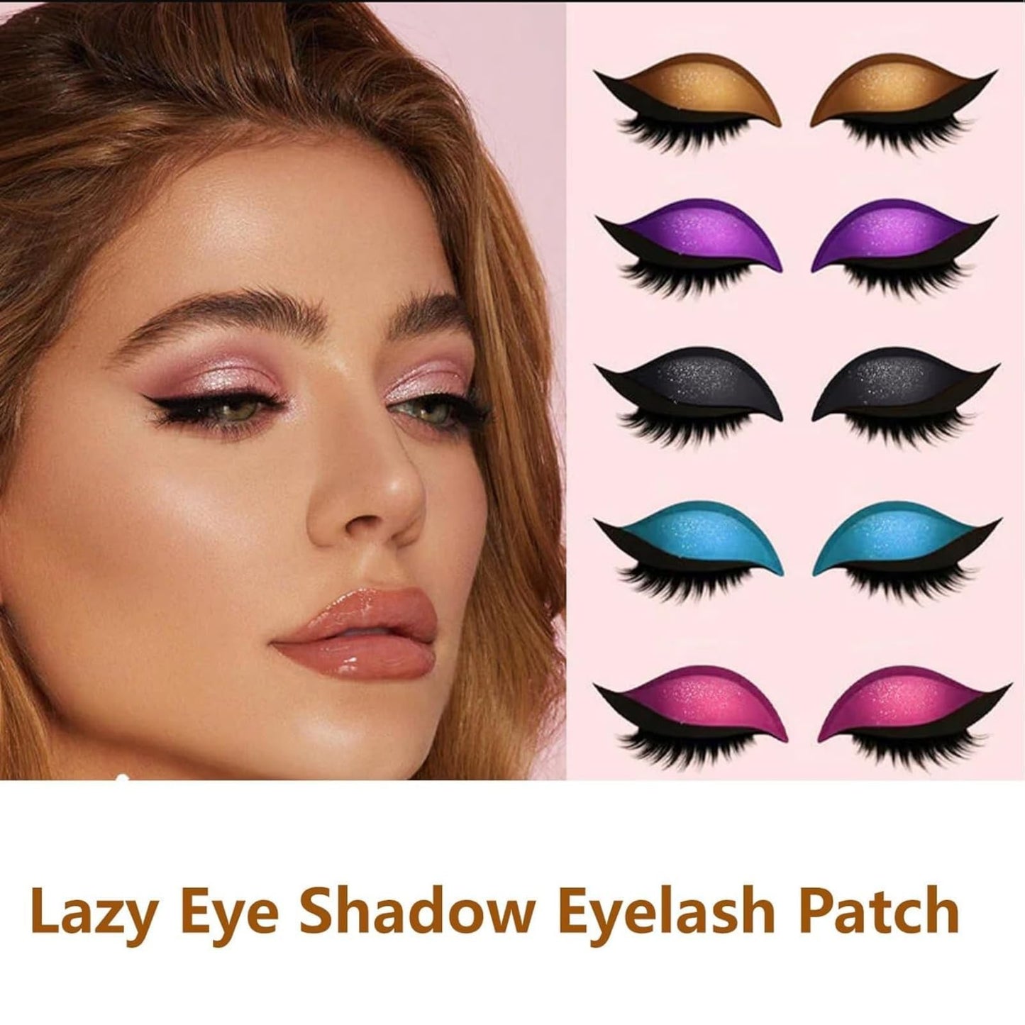 Repairig Newgiftbox Superloveyou Lazy Eye Shadow Eyelash Patch, 2 Pairs, Eyeshadow Stickers For Eyes, Eyeshadow And Lash Sticker, Eyeshadow Sticker (Gold)