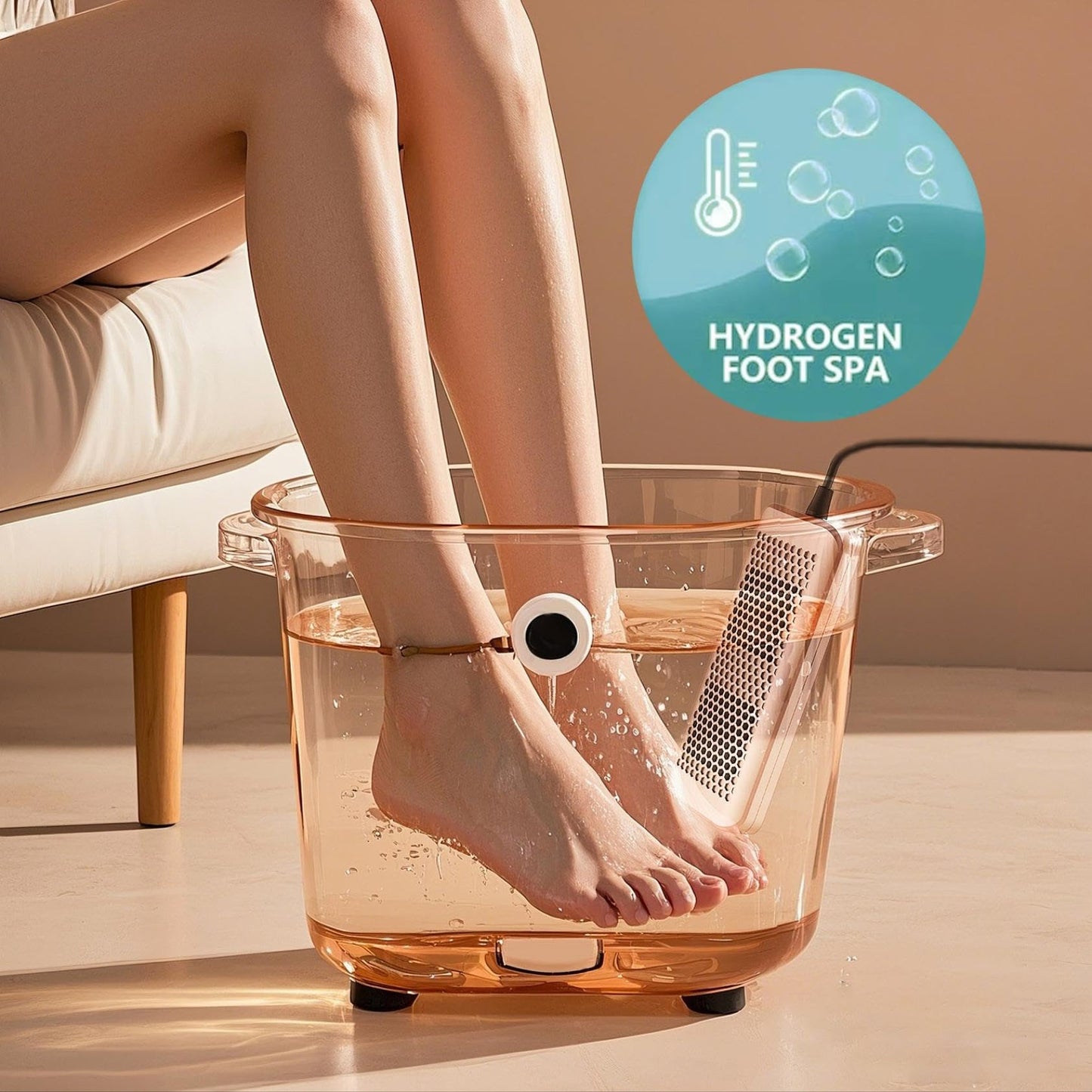 Hydrogen Foot Bath SPA Machine - Ionic Foot Bath Detox Machine, SPE PEM Technology, 5000PP High Concentration, for Foot and Body Care