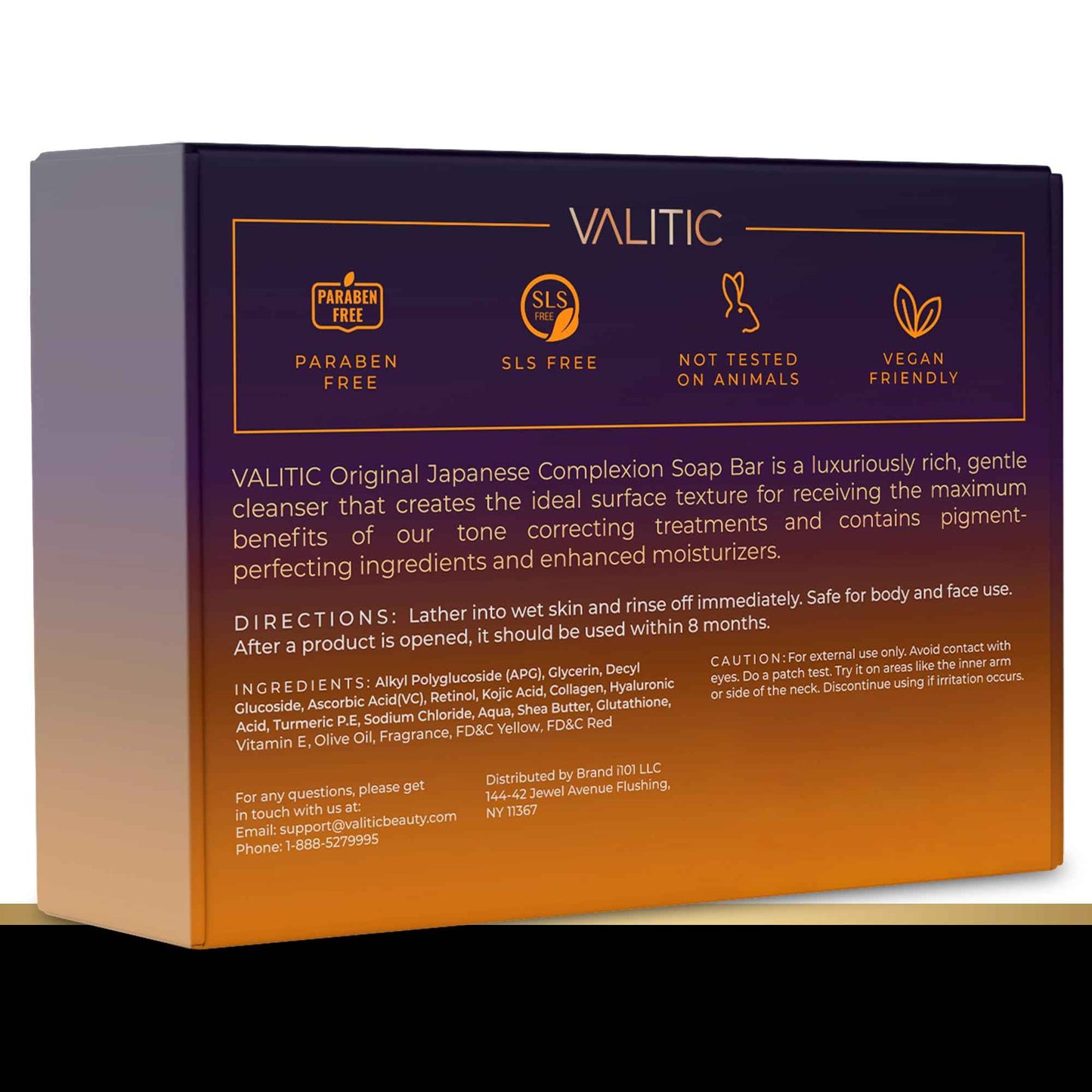 VALITIC Kojic Acid Soap for Hyperpigmentation - with Glutathione, Collagen & Vitamin C - Natural Soap Bars with Turmeric - Original Japanese Complex for Dark Spot Correction - 4 Pack