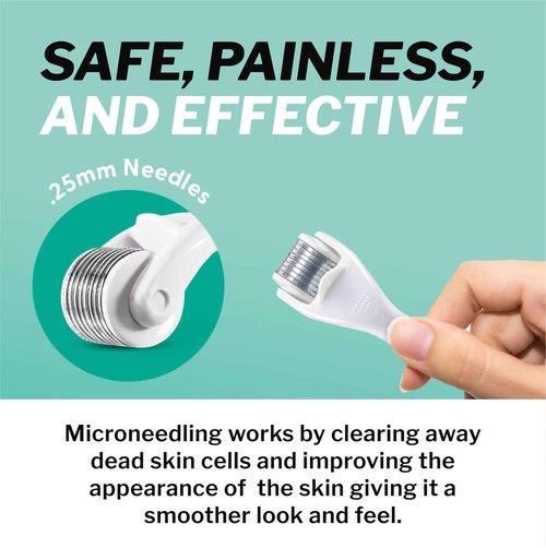 Shapiro MD Microneedle Dermal Roller, Exfoliate and Invigorate Scalp, 0.25 mm Needles, Painless Design