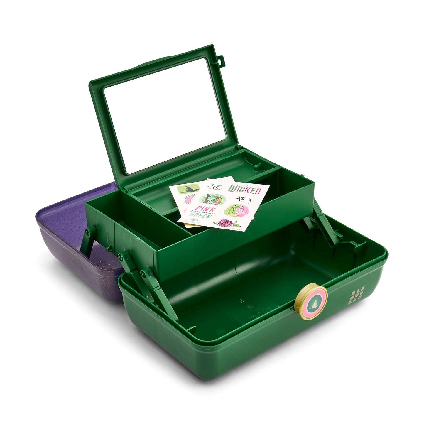 Caboodles Women's On-The-Go Girl, Wicked Elphaba-Purple Sparkle Over Green