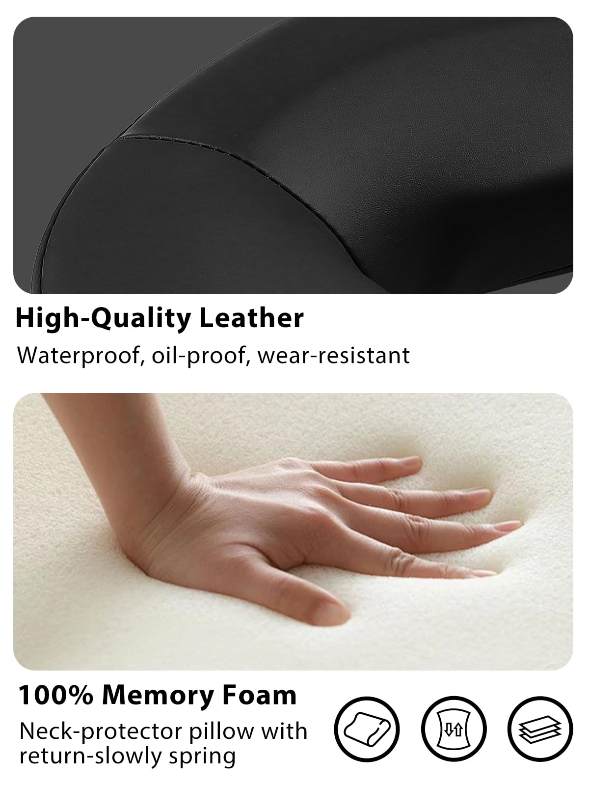 TOROKOM Adjustable Headrest Face Pillow Cradle & Face Cushion Support Bracket, Headrest Face Cushion Face Pillow, Salon Home Mattress Massage Kit (Black)