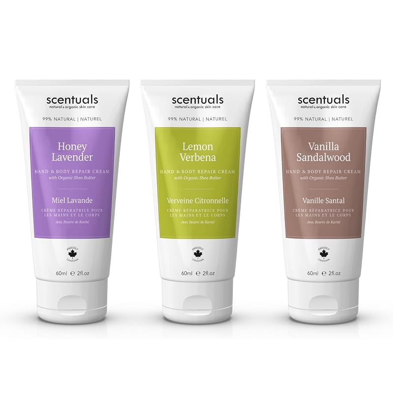 Hand Cream Trio with Shea Butter | Lemon Verbena, Honey Lavender & Vanilla Sandalwood — 60 ml Each
