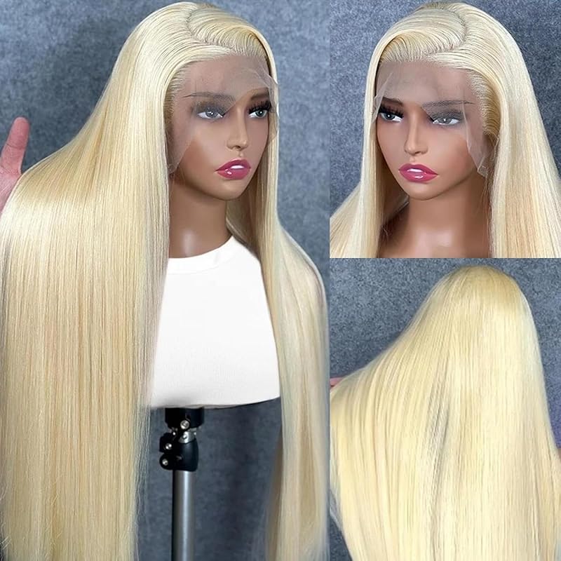 613 Lace Front Wig 200% Density 26 Inch Straight 13x6 HD Transparent Lace Frontal - Glueless Pre Plucked with Baby Hair, Variation of THIS listing