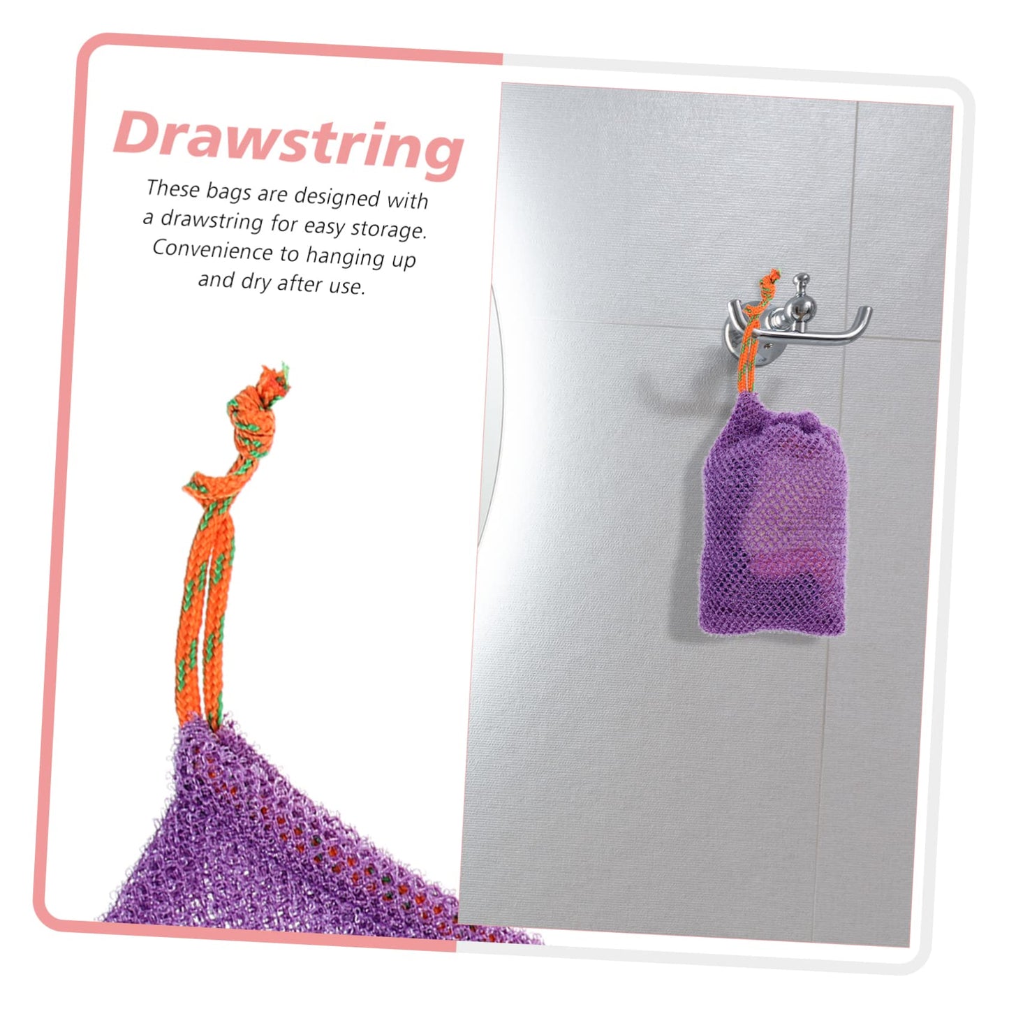 Ipetboom 32pcs Soap Foaming Net Pouches for Bar Soap Storage Drawstring Bath Bags for and Easy Drying for Bathroom Travel