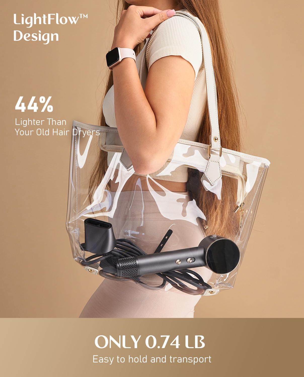 FanttikSolo 80% Faster Drying with 110,000 RPM Brushless Motor Blow Dryer, 56dB Low-Noise, 0.74lb Ultra-Light Blow Dryer, Ionic Tech for Travel, Home, Salon, SonicDry H10 APEX - Gray