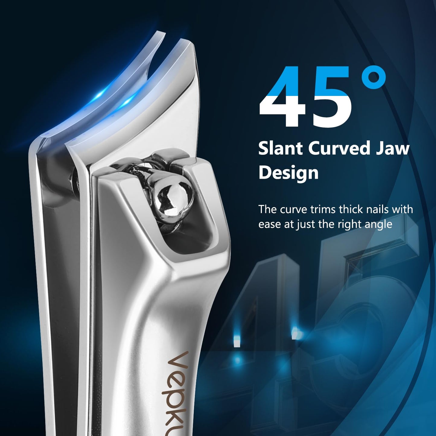 Vepkuso Nail Clippers&Toenail Clippers for Thick Nails for Seniors | Toe Nail Clippers Set for Ingrown Nails for Men | Manicure Kit &Nail Cutter for Women (Sliver(AC))