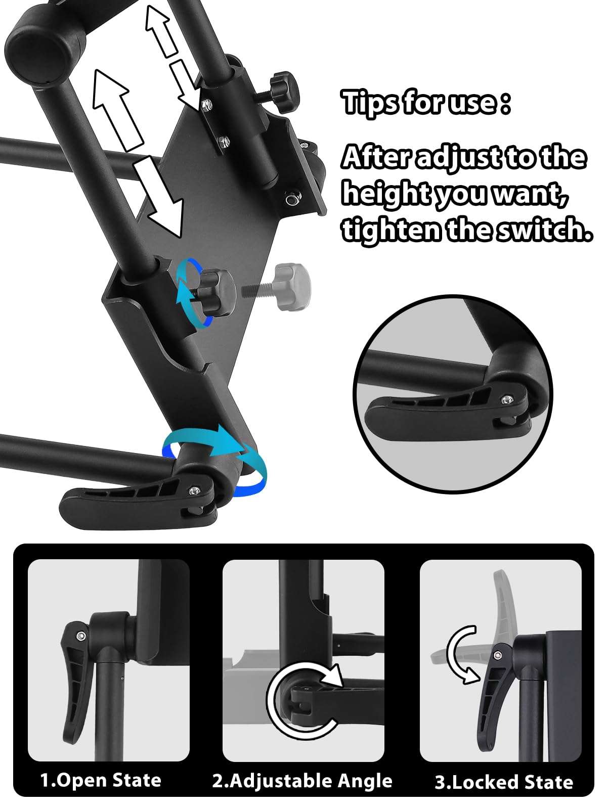 EBANKU Adjustable Headrest Face Pillow Cradle & Face Cushion Support Bracket, Headrest Cushion Square Pillow, Salon Home Mattress Massage Kit (Black)