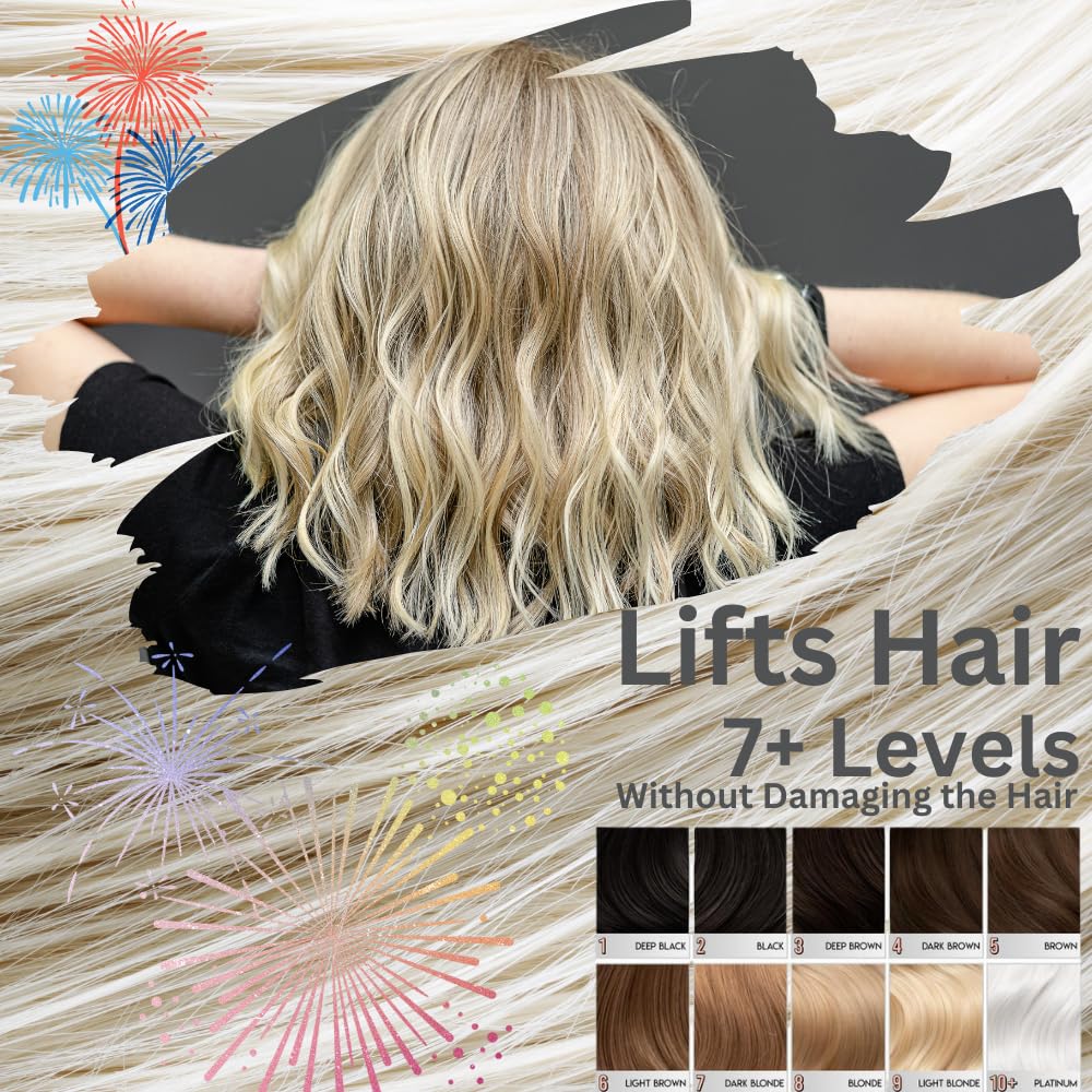 Perfect Blonde Hair Bleach Toner Lightener Powder Lightening Kit 20 Volume 800 ml Developer & Brush & Gloves - Made in Italy by Blond Forte
