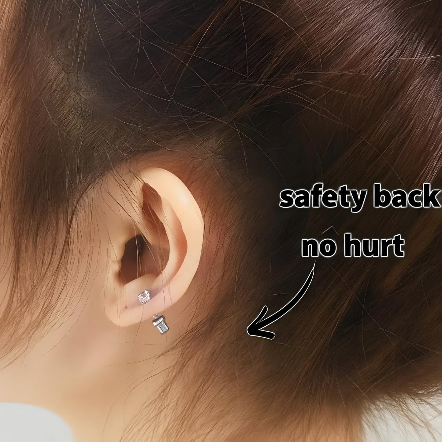 SugarTang Ear Piercing Kit | Disposable Ear Piercing Gun Kit Made in 316L Surgical Stainless Steel 4mm - 4prong Cubic Zirconia | At Home Self Piercing Kit with Earrings Studs