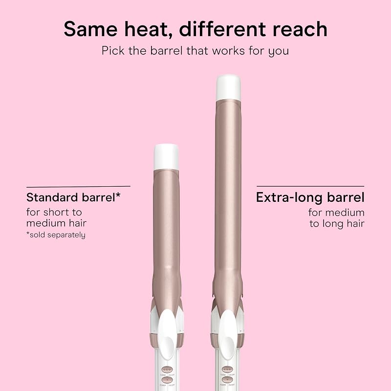 Conair Extra Long 1in Double Ceramic Curling Iron - White / Rose Gold, 7.5in Barrel