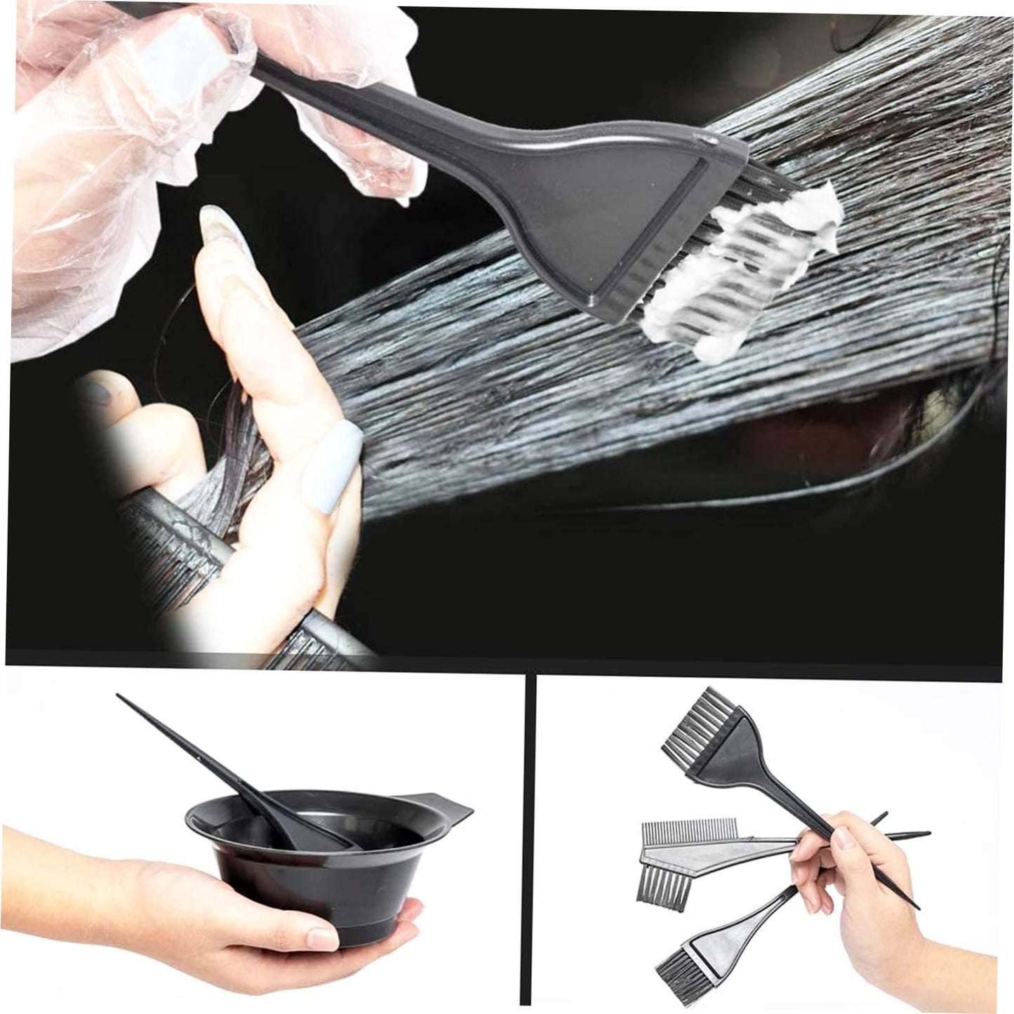 Beatifufu Hair Dye Tools 6 Pcs Hair Coloring Kit Highlights Plate Easy to Use for Home Salon