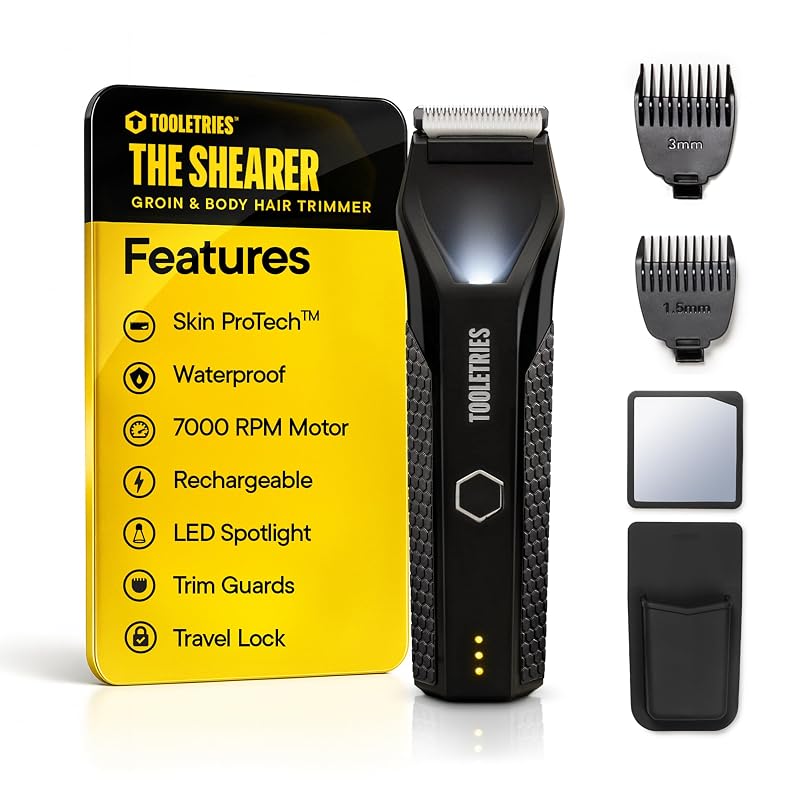 The Shearer Groin Trimmer & Body Groomer Set for Men – Black (Variation: Black)