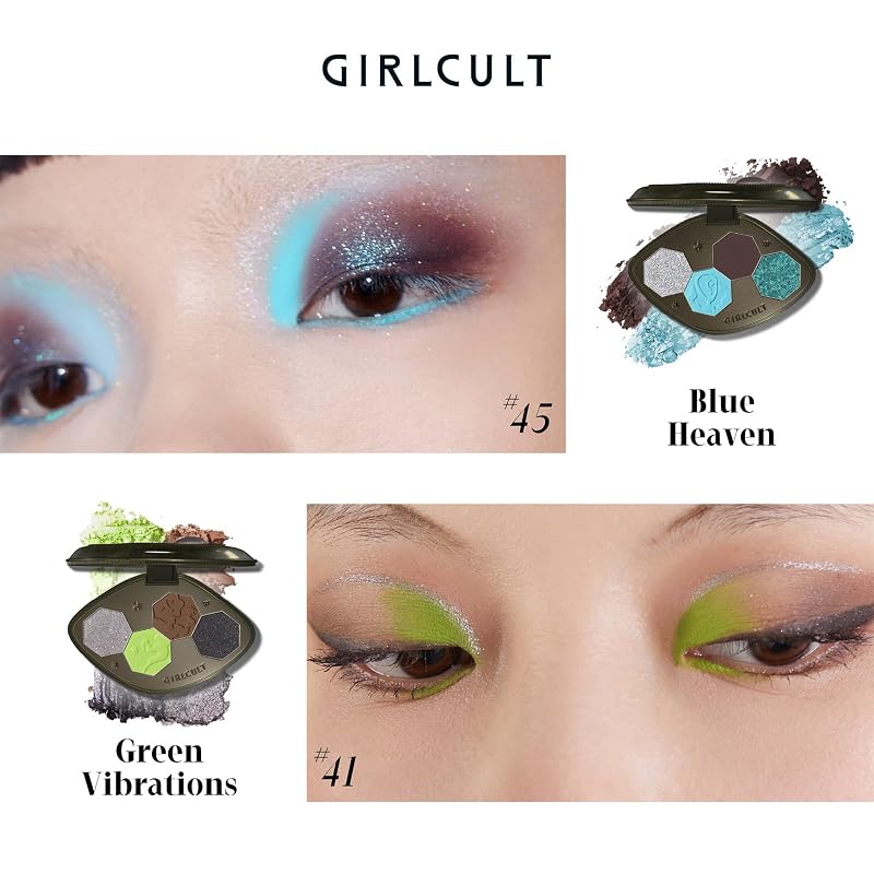GIRLCULT 4-Color Blue Purple Eyeshadow Palette - Blue Heaven (Variation #45)