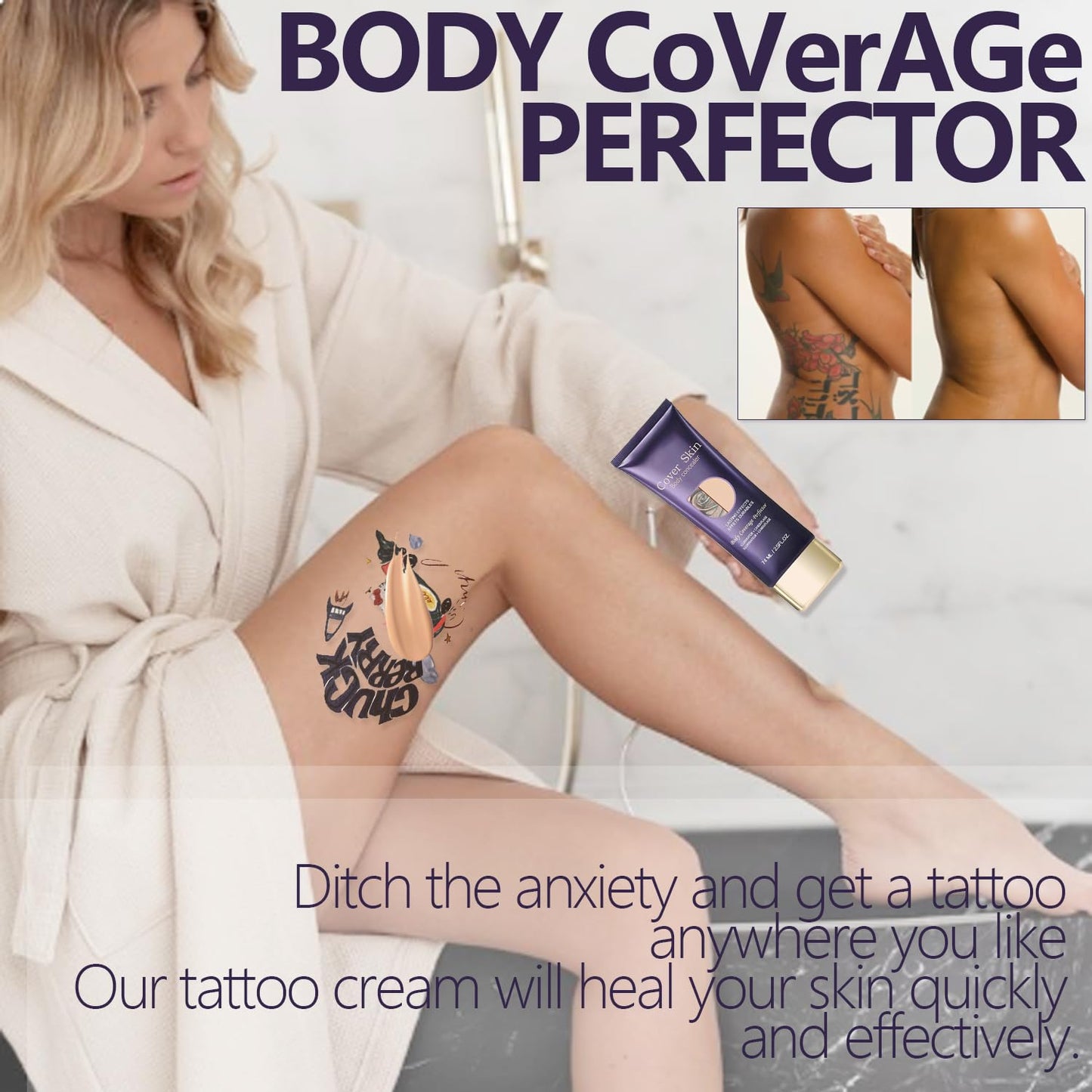 All over Complexion Perfector, Body Coverage Perfector, Tattoo Cover up Makeup Waterproof, Cream Body Makeup, Transfer-Resistant Body Makeup, Long Last Body Foundation（1PCS）