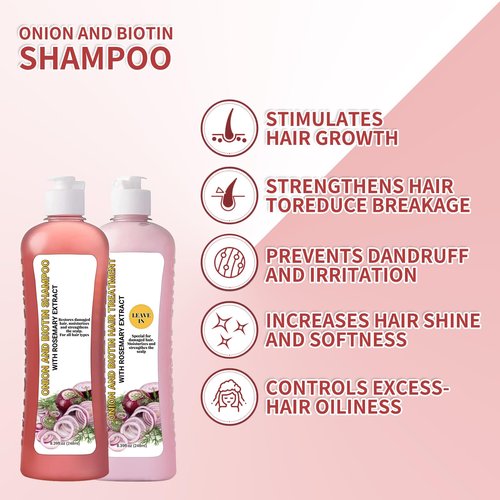 Onion Biotin and Rosemary Shampoo, Onion Rosemary Shampoo Set for Soft Hair & Shine for Hair Growth, Hair Loss and Thinning Hair, for All Hair Types