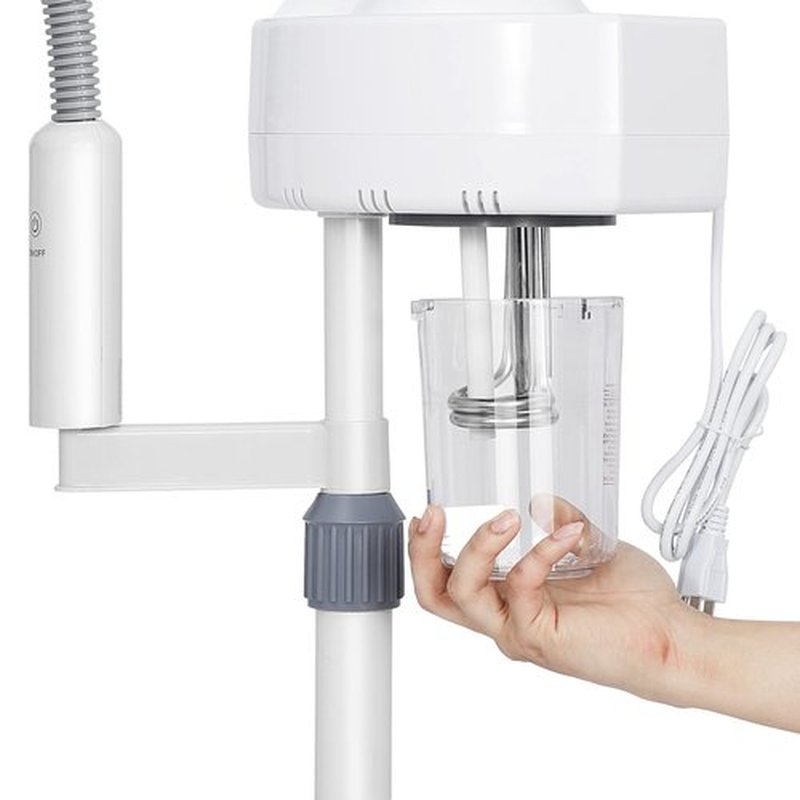 BBBuy 2 in 1 Facial Steamer Professional Nano Ionic Face Deep Cleansing Hydration with 5X Magnifying LED Lamp & Rolling Wheels, High Frequency, Portable Home Spa Salon Beauty Skin Care Equipment
