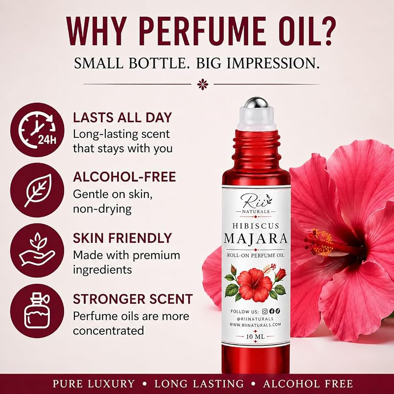 Hibiscus Majara Roll-On Perfume Oil 10ML - Long-Lasting Fragrance for Men & Women