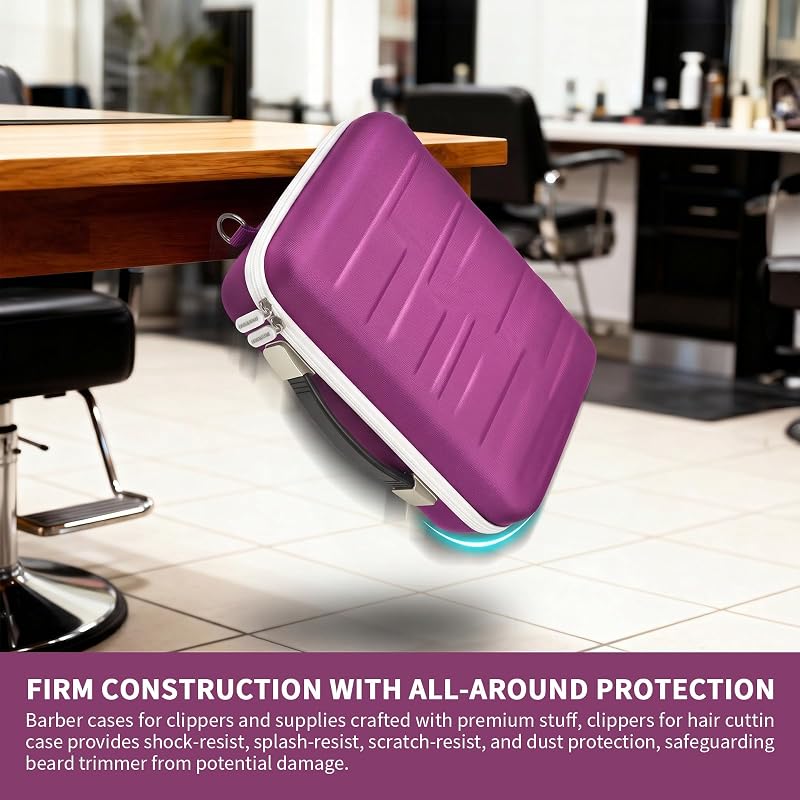 Purple Barber Case for Hair Clipper & Trimmer with Shoulder Strap - ANKHOH