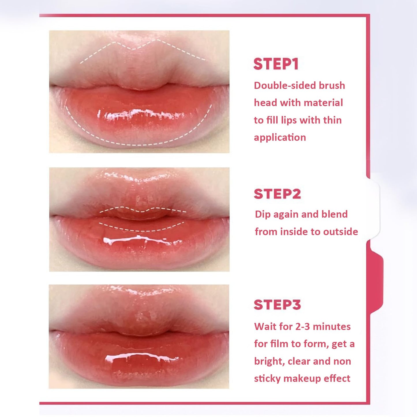 Gymfber Ice Watery Lip Gloss, Jelly Hydrating Lip Gloss, Moisturizing Nonstick Tinted Gloss Lips Oil (10#)