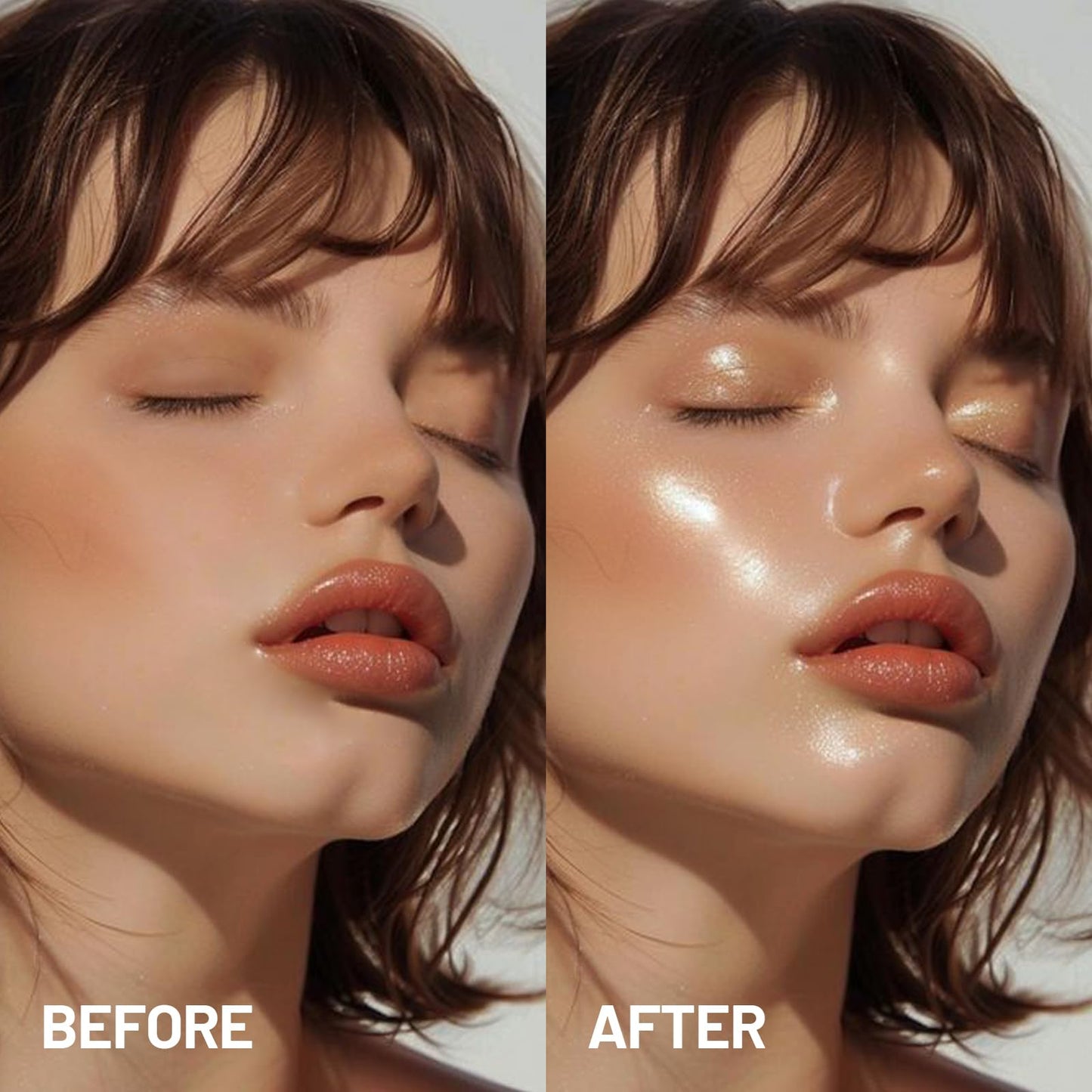 HOSAILY Clear Mermaid Pink Highlighter Stick for Glass Skin, Dewy Finish Radiance Shimmer Watercolor Face Highlighter Balm, Multi-Use Waterproof Dimension Glow Highlighter Contouring Stick Makeup#02