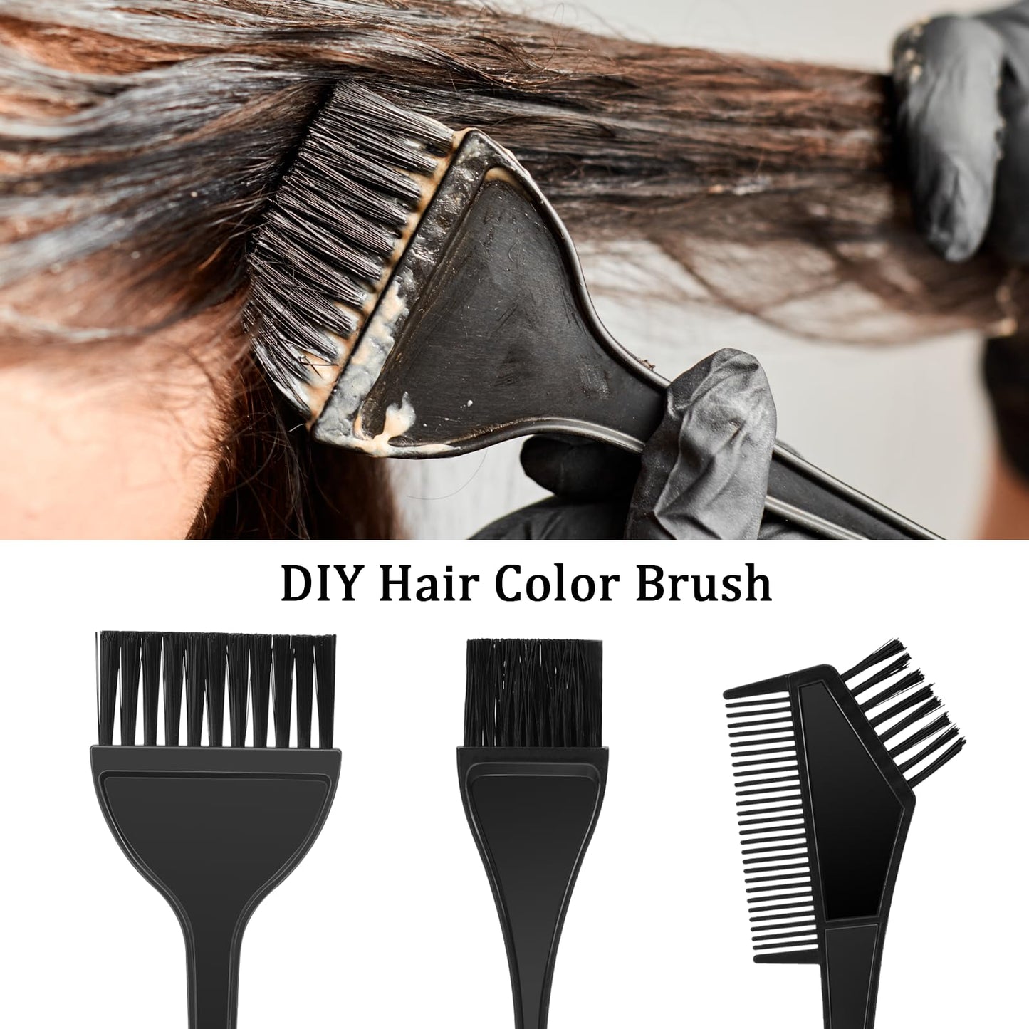 3Pcs Professional Salon Hair Color Applicator Kit - Hair Tint Dyeing Brush Set for Coloring and Dyeing