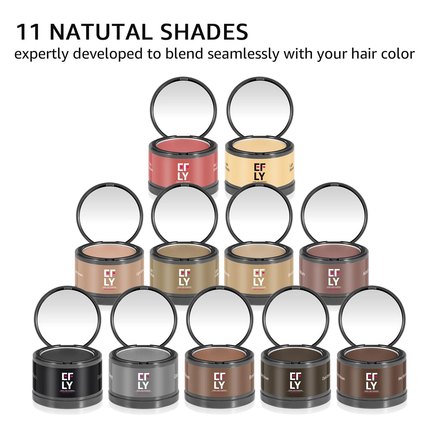 Instantly Hairline powder, Root touch up hair color for gray coverage, hair powder for women men bald spot loss and thin concealing（Dark Brown)