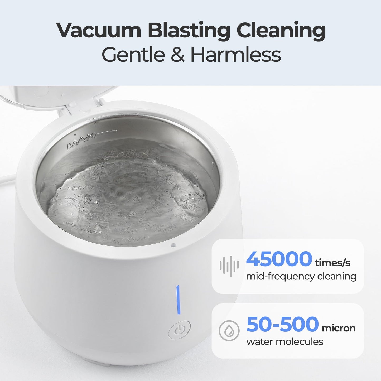 Guntsous Ultrasonic Retainer Cleaner Machine: 45kHz Medium Frequency Stain Away Plus Sonic Cleaner with Three Professional LED Lights for Denture Dental Jewelry Ring Mouth Night Guard Aligner