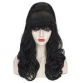 Beehive Wig Black Women Vintage Long Curly Bouffant Updo Victorian Fembot Wig 60s 50s Costume Married Housewife Heat Resistant Synthetic Hair Wigs for Halloween Party + Wig Cap