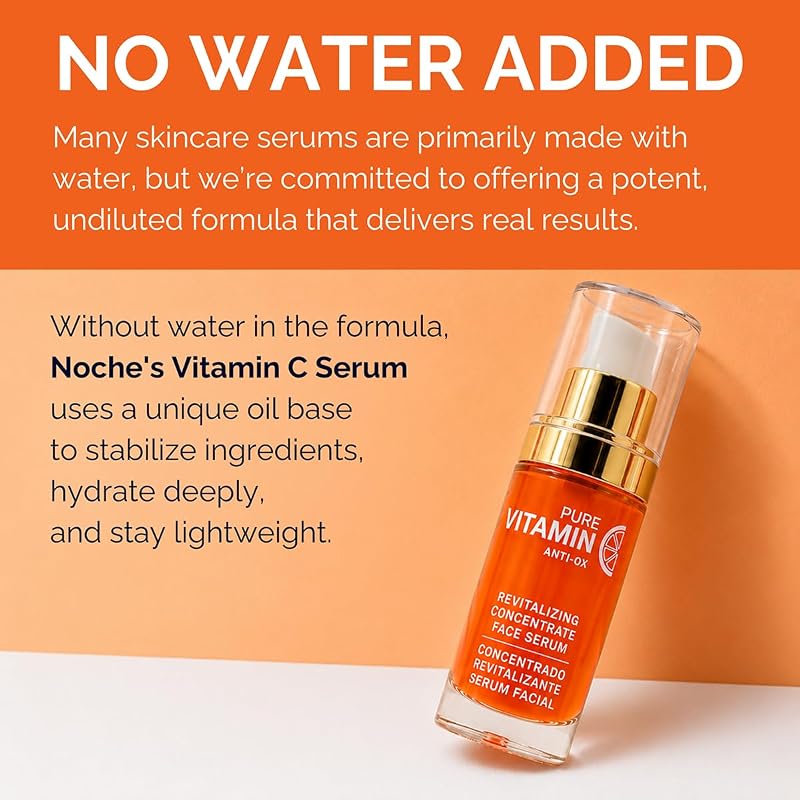 Vitamin C Serum for Mature Skin - Water-Free Anti-Aging Facial Serum 30 mL (1.01 oz) - Noche Y Dia