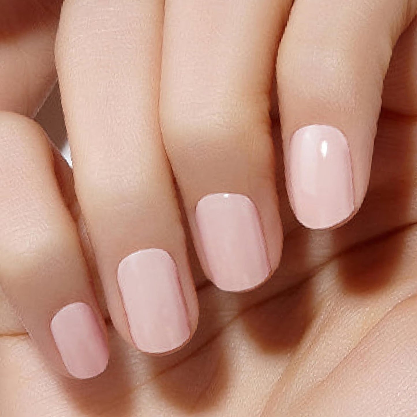 Dashing Diva Glaze Nail Starter Kit - Pale Blush - Long Lasting, Chip Resistant, Semi-Cured Gel Nail Strips - 7-Piece Manicure Set with 32 Strips and Mini LED Lamp