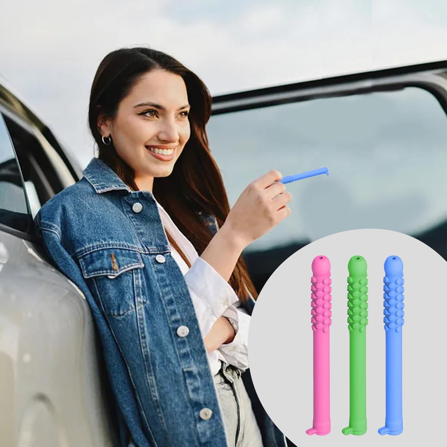 Uceento 3Pcs Chewable Breather Sticks for Quitting Smoking - Fruity Craving Relief, Oral Fixation Quit Smoking, Quit Smoking Chew Sticks Replacement, Stop Smoking Aid