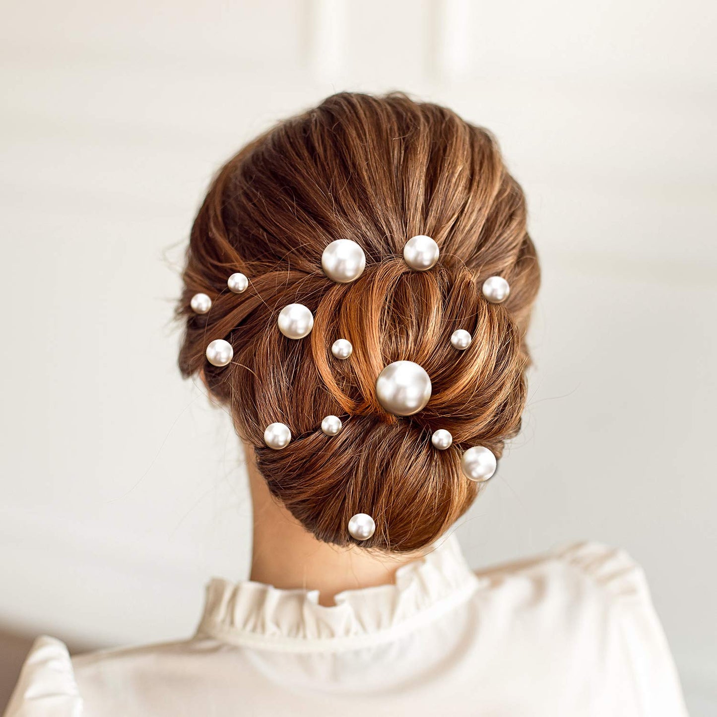 40 Packs Pearl Hair Pins Bridal Wedding White Pearl Hair Accessories Bobby Clips for Brides and Bridesmaids(Mix Size)