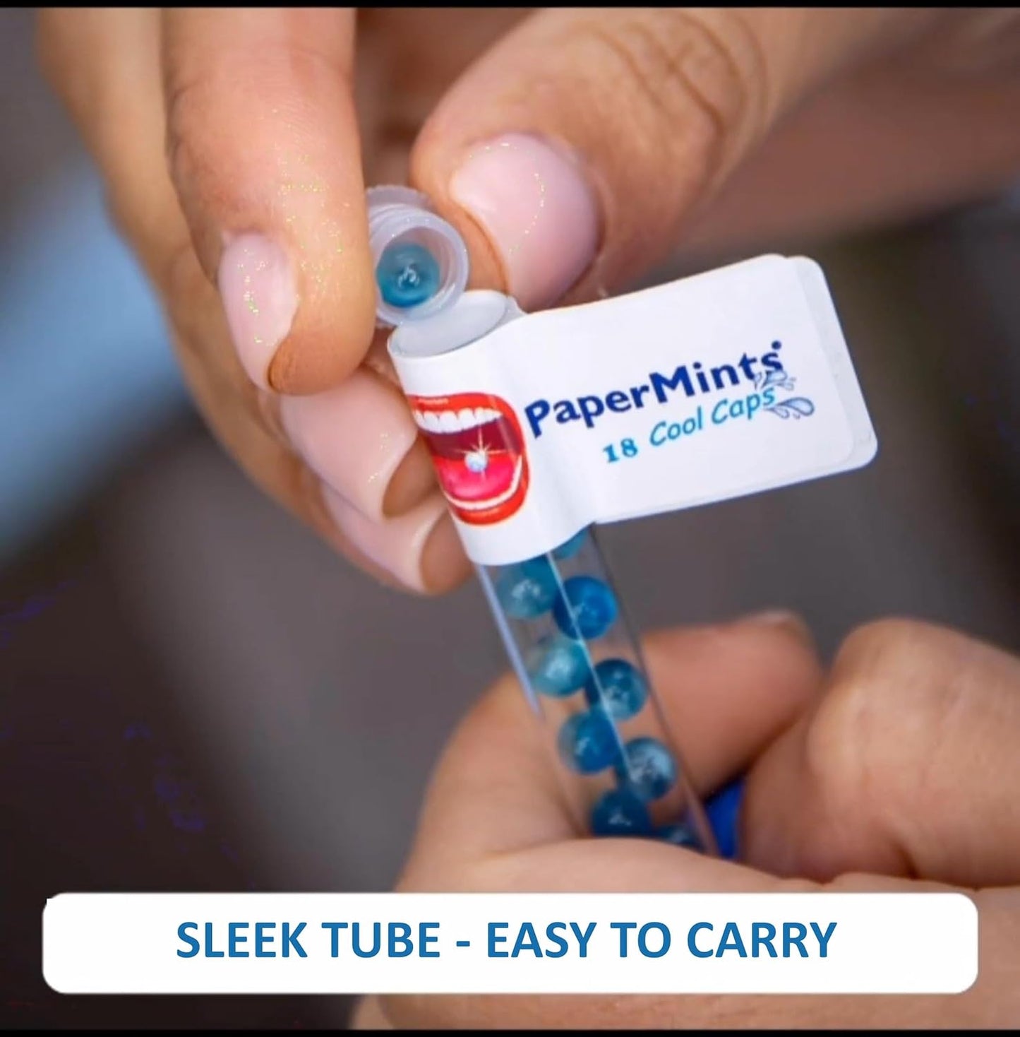 PaperMints CoolCaps - Sugar-Free Instant Fresh Breath Mints, 4 Pack (160 Capsules) for Halitosis & Dry Mouth Relief