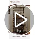 MAHANCRIS Rustic Brown & Black 22.4-inch Kitchen Bakers Rack with Power Outlet & Hooks