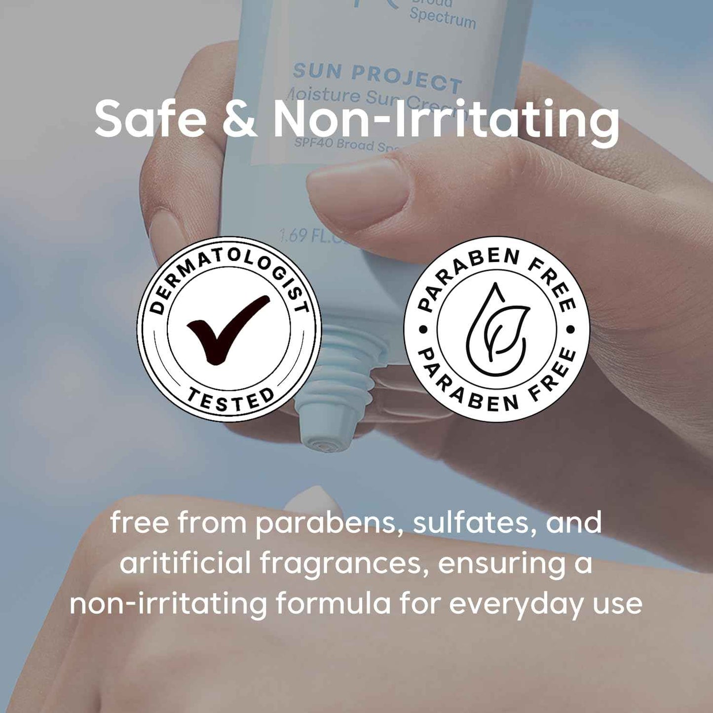 THANKYOU FARMER Sun Project Moisture Sun Cream SPF 40 - Korean Sunscreen with Panthenol - Fragrance Free, Broad Spectrum, Dermatologist Tested, Moisturizing, No White Cast 1.69 fl oz