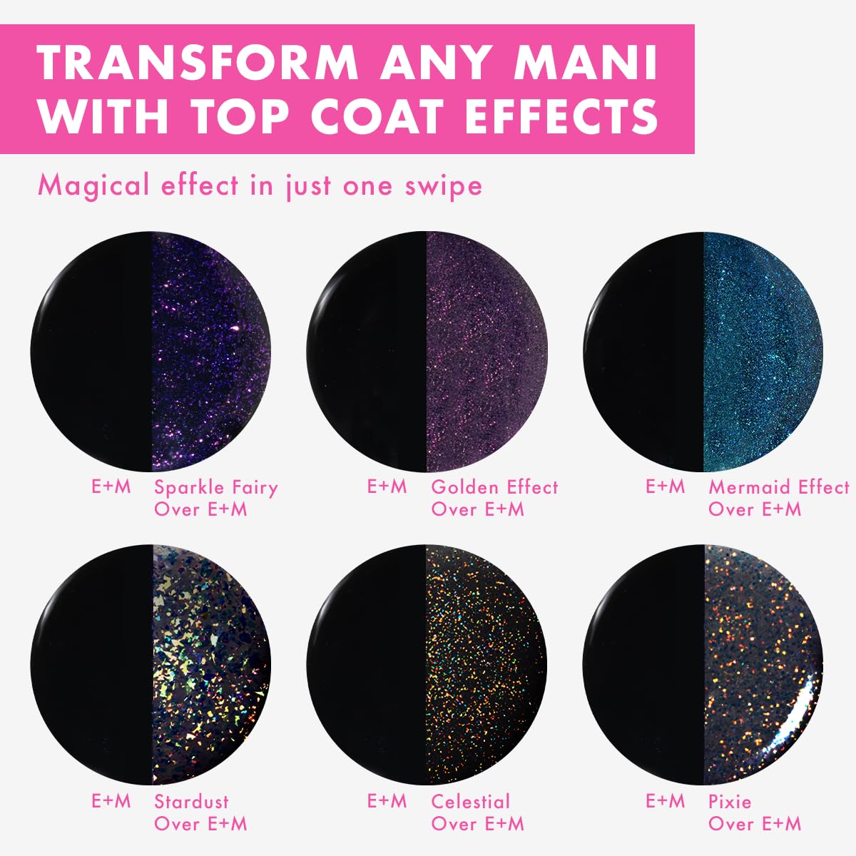 Olive & June Long-Lasting Top Coat Nail Polish - Celestial Effect | Gel-Like Finish | No Lamp Needed | Lasts up to 10 days | Salon-Quality Color at Home | Vegan & Cruelty-Free | Chip-Resistant Shine