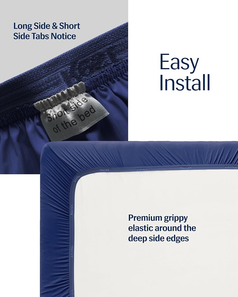 REST Evercool+ Cooling Fitted Sheet - Full (Midnight Blue)