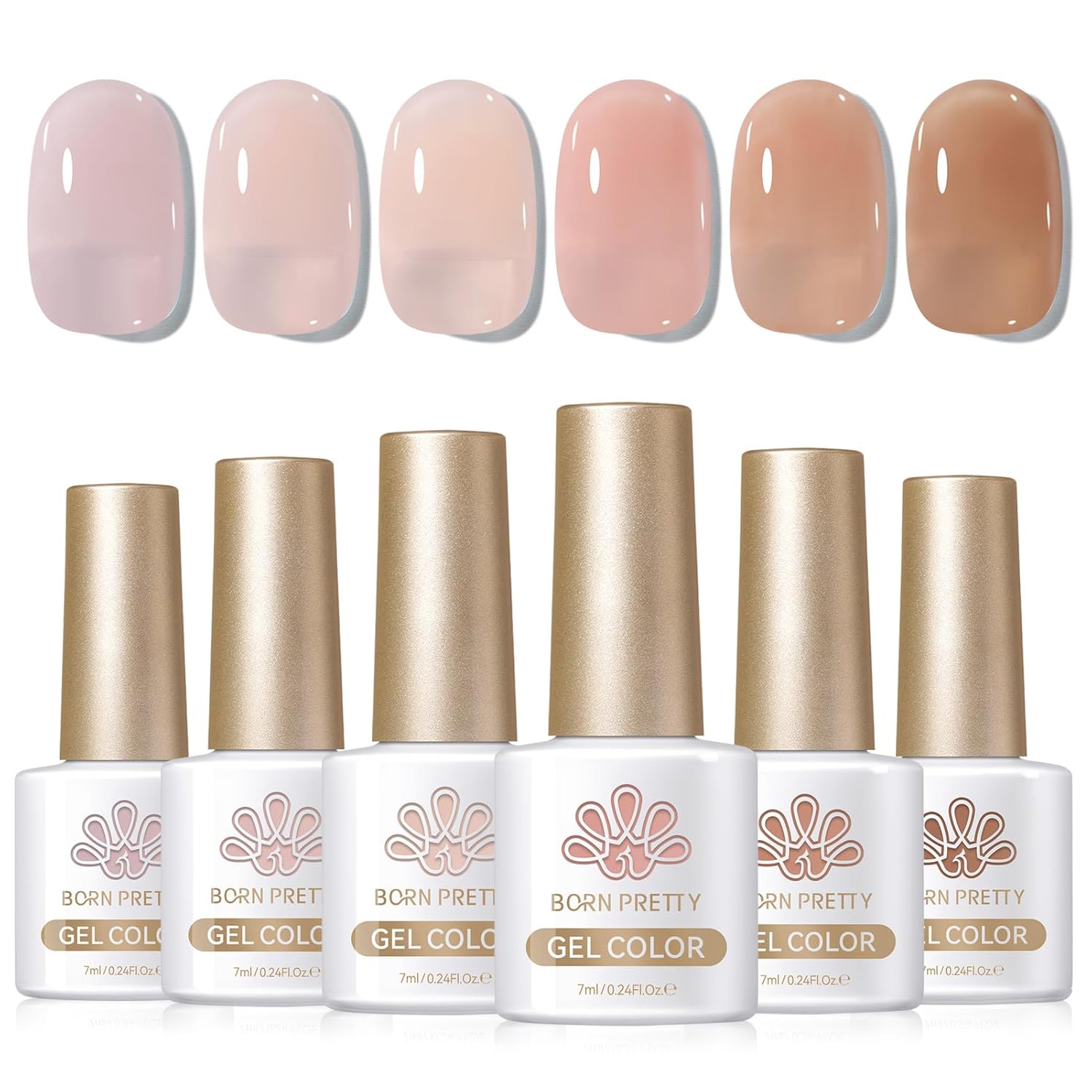 Born Pretty Neon Jelly Gel Nail Polish Set - Halloween Colors, Soak Off UV/LED for Salon & DIY