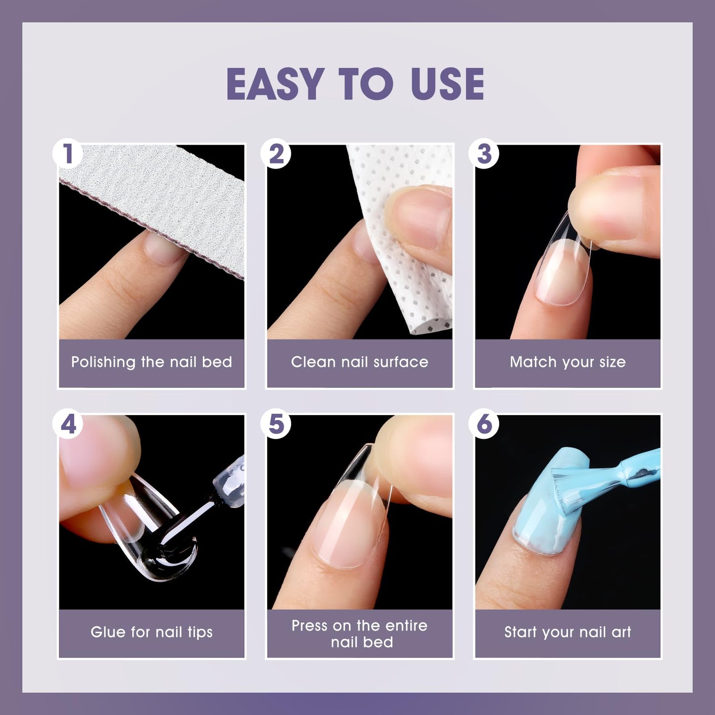 Short Coffin Gel Nail Tips: 240 PCS Pre-Shaped Full Cover False Coffin Nails Tips Acrylic Clear Fake Nails Extension for Nail Manicure Home DIY Women 12 Sizes