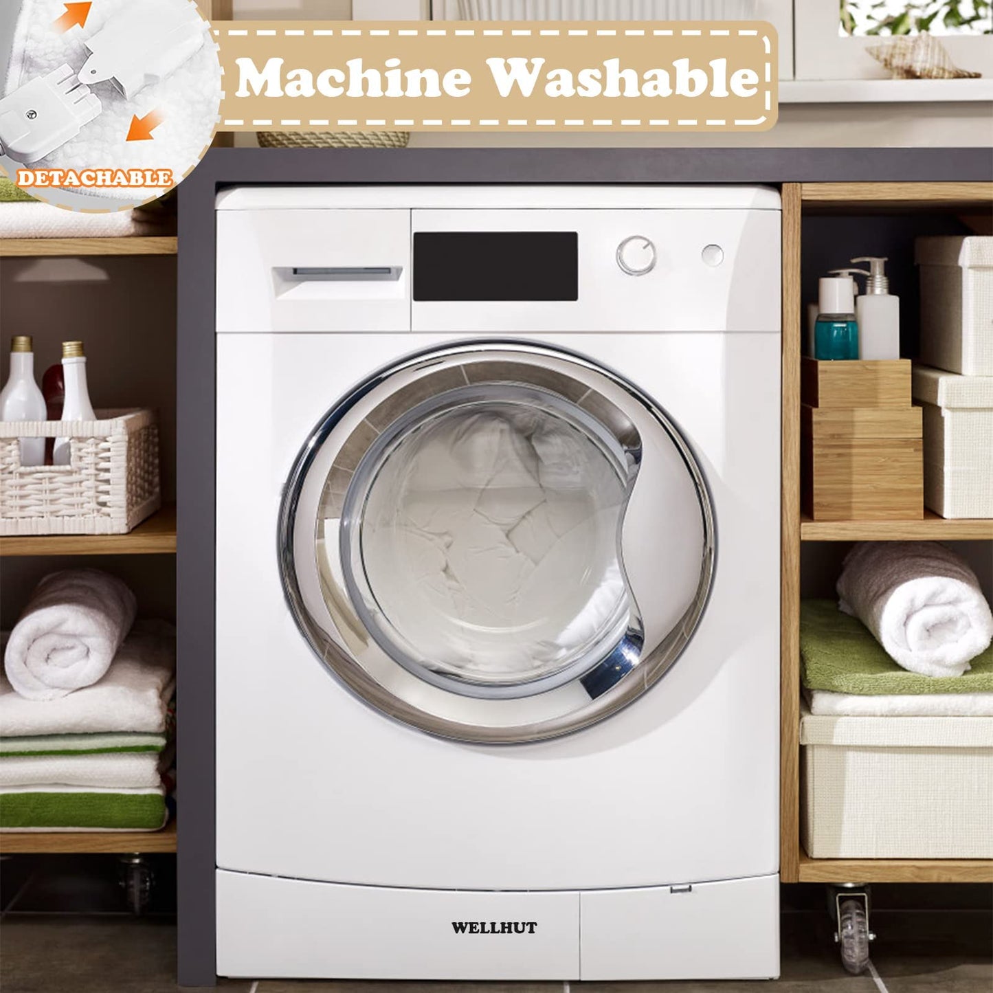 WELLHUT Massage Table Warmer Heating Pad, UL Certified Spa Massage Bed Warmers, Deluxe Fleece Table Cover w/ 5 Heat Levels, 8 Timer Settings, 12 Ft Cord, Machine Washable