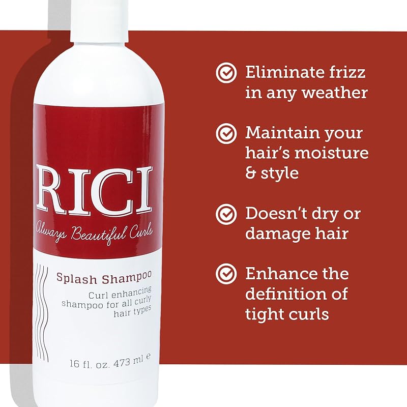 RICI 16oz Splash Shampoo for Curly Hair – Hydrates & Frizz Control, Made in USA | Variation: Liquid 32 Fl Oz