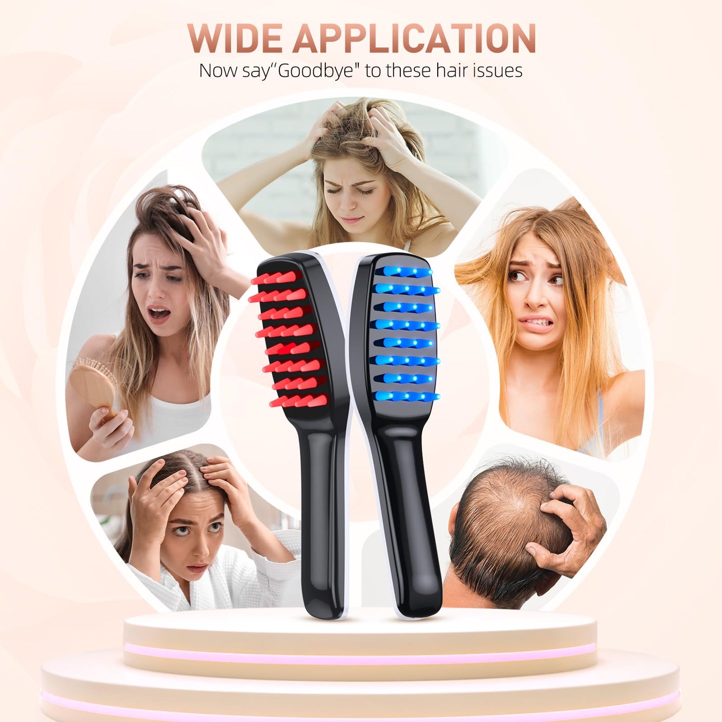 HMLINYAO Laser Hair Growth Comb, Professional Laser Comb System(No LEDs), Electric Scalp Massager for Hair Growth, Thinning Hair Treatment, Intensive Hair Brush for Anyone 1