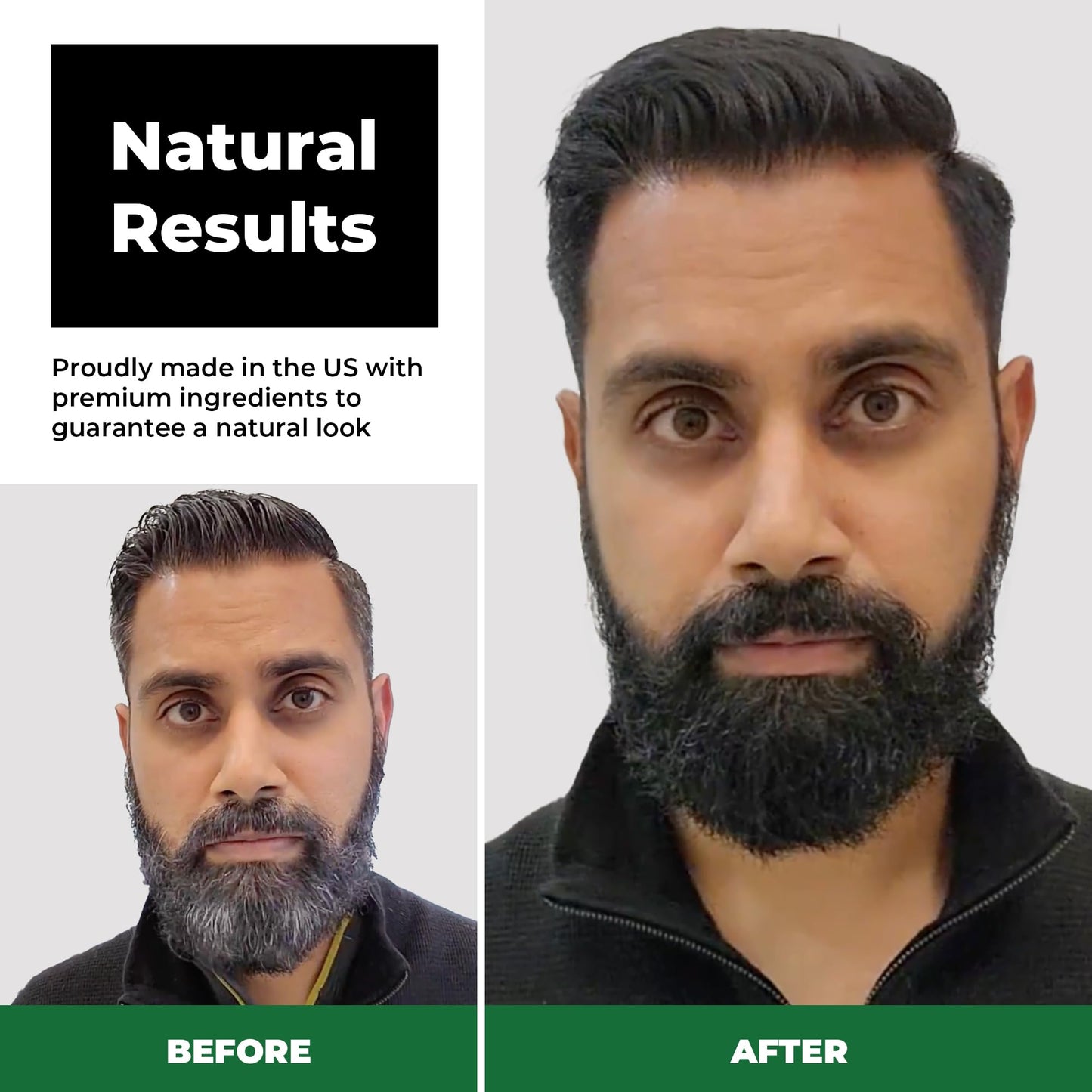 Simpler Men's Hair Color Kit - Full Gray Coverage - Natural Black & Beard Dye - Easy Application for 100% Gray Hair - Natural Black