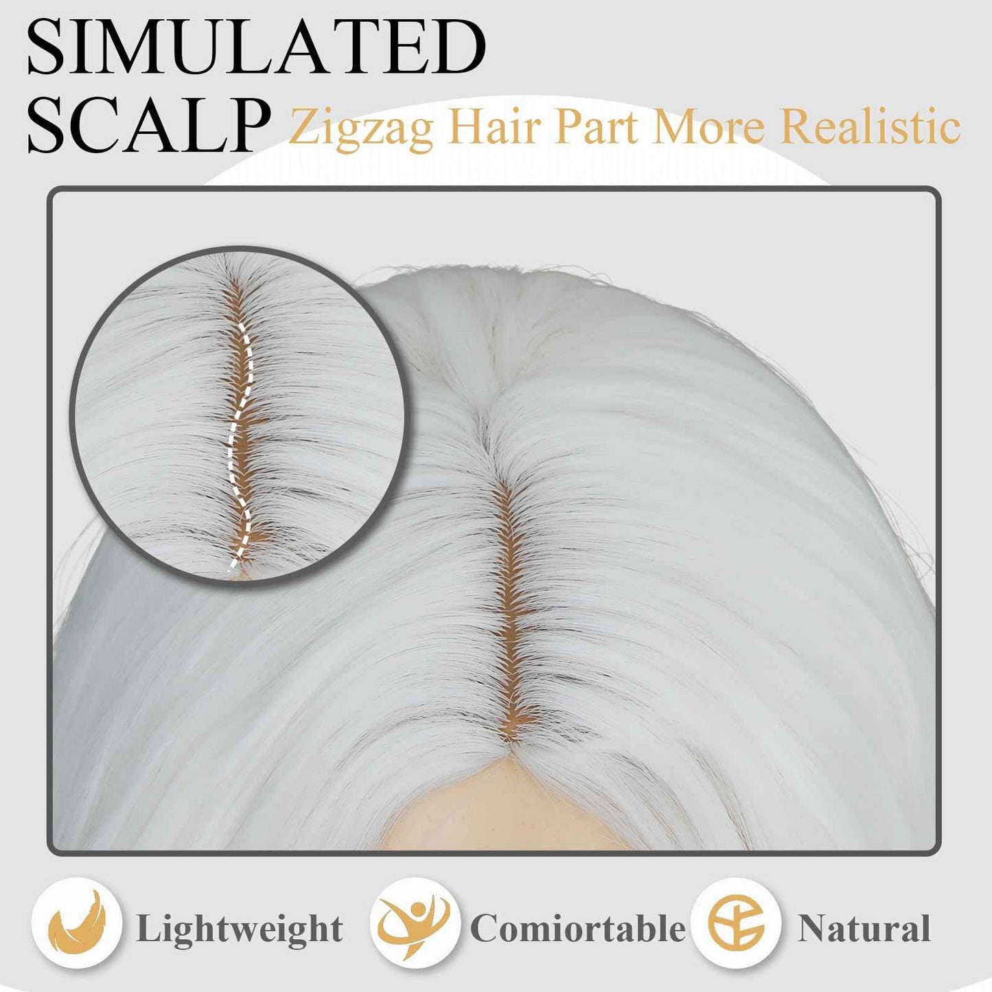 GOWIT White Wigs for Women 30 Inch Long Wavy Wig Glueless Middle Part Curly Wavy Wigs Natural Looking Heat Resistant Synthetic Wig for Halloween Christmas Daily Cosplay Party Use