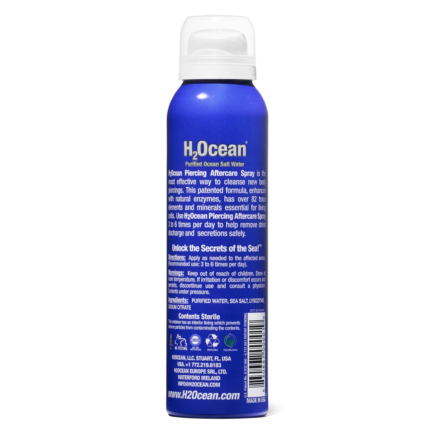 H2Ocean Piercing Aftercare Spray and Keloid Bump Removal– Sea Salt Spray for Body and Facial Piercings – Ear, Nose, Navel, Oral & Body Piercing Cleaner, Aftercare Solution for New Piercings– 4oz