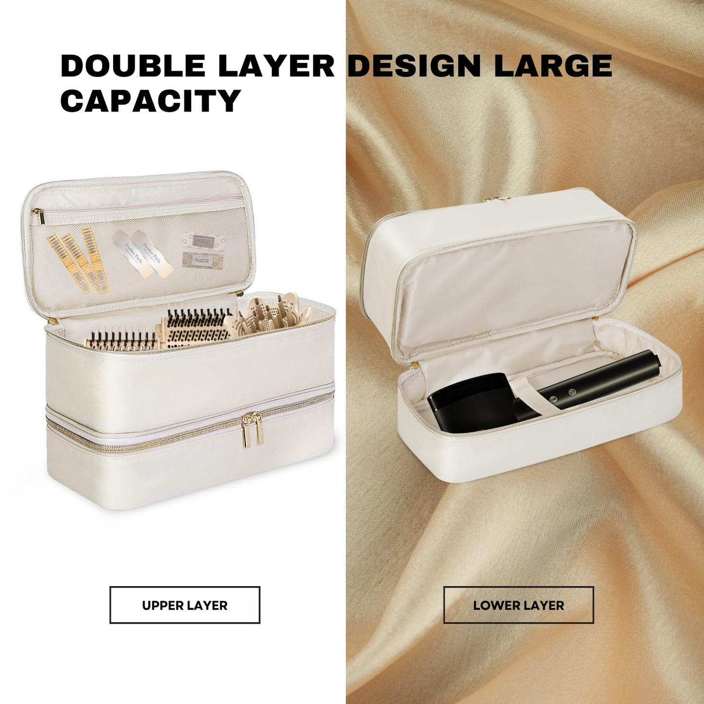 Wjiang Carrying Case for Shark Flex Style Dyson Airwrap Supersonic Hair Dryer Double-Layer Travel Storage Bag Also for Revlon Hair Dryer Brush Hair Accessories Tools